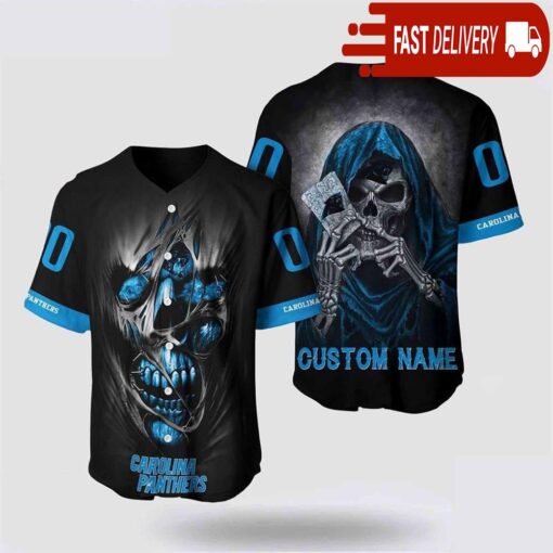 NFL Carolina Panthers Baseball Jersey Alchemy Grim Reaper Design Your Own Shirt - available at - sportfansshop.com