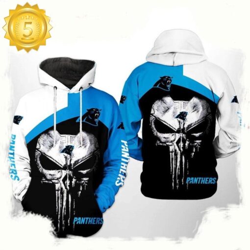 NFL Carolina Panthers Skull Punisher Team 3D Printed Hoodie Shirt - available at - sportfansshop.com