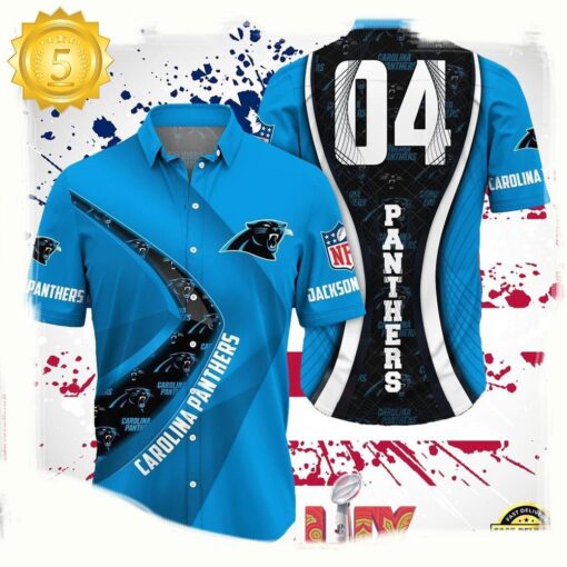 NFL Carolina Panthers Super Bowl LIX 2025 Custom Aloha Hawaiian Shirt - available at - sportfansshop.com