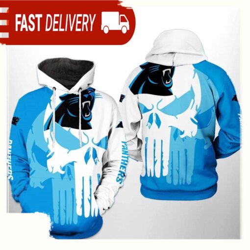 NFL Carolina Panthers Team Skull 3D Printed Hoodie Shirt - available at - sportfansshop.com