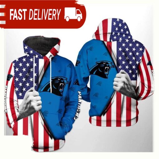 NFL Carolina Panthers US Flag Team 3D Printed Hoodie Shirt - available at - sportfansshop.com