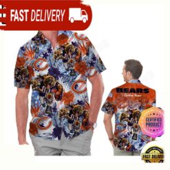 NFL Chicago Bears America Flag Tropical Floral Custom Hawaiian Shirt For Men Women - available at - sportfansshop.com