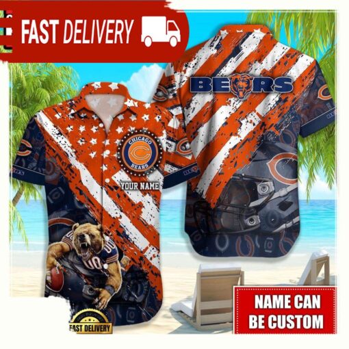 NFL Chicago Bears American Flag custom Hawaiian Shirts For Men Women - available at - sportfansshop.com