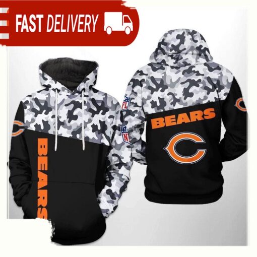 NFL Chicago Bears Camo Veteran Team 3D Printed Hoodie Shirt - available at - sportfansshop.com