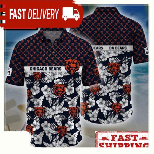 NFL Chicago Bears Palm Leaves New Design Hawaiian Shirt - available at - sportfansshop.com