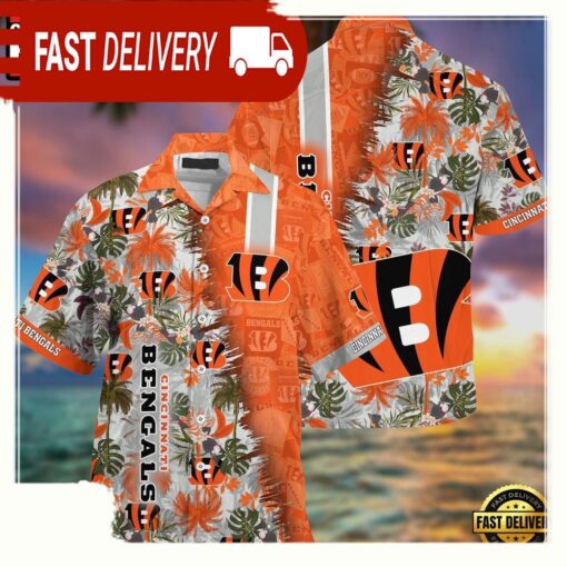 NFL Cincinnati Bengals Football Aloha Hawaiian Shirt - available at - sportfansshop.com