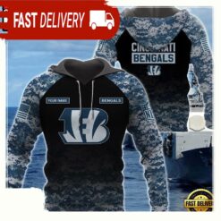 NFL Cincinnati Bengals U.S. Navy NWU Camouflage Cutsom Name Hoodie - available at - sportfansshop.com