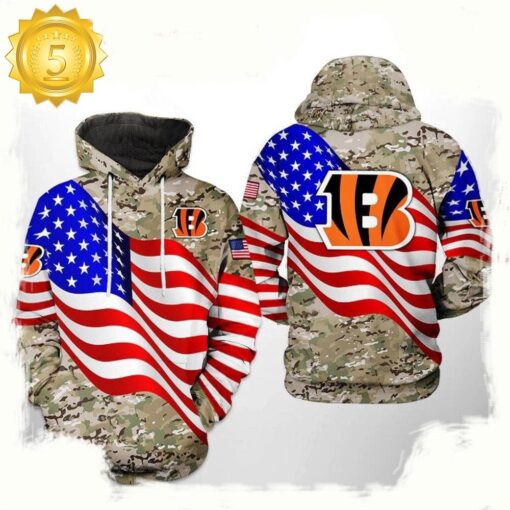 NFL Cincinnati Bengals US Flag Camo Veteran Team 3D Printed Hoodie Shirt - available at - sportfansshop.com