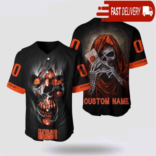 NFL Cleveland Browns Baseball Jersey Alchemy Grim Reaper Design Your Own Shirt - available at - sportfansshop.com