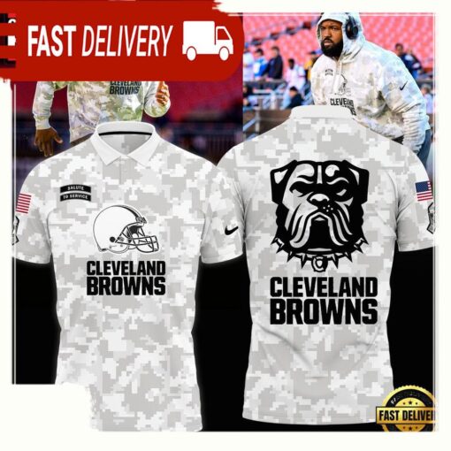 NFL Cleveland Browns Camo 2025 Salute to Service Polo Shirt - available at - sportfansshop.com