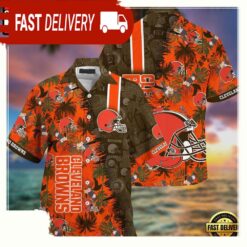 NFL Cleveland Browns Football Aloha Hawaiian Shirt - available at - sportfansshop.com