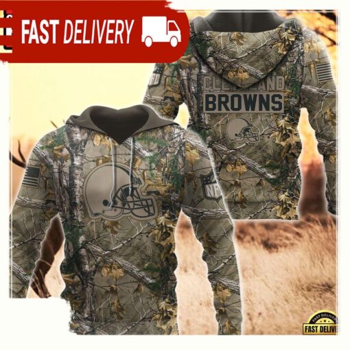 NFL Cleveland Browns Hunting Camo 3D Hoodies - available at - sportfansshop.com