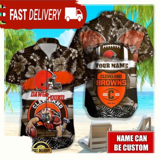 NFL Cleveland Browns Mascot Football Hawaiian Shirt For Men Women - available at - sportfansshop.com