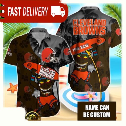 NFL Cleveland Browns Retro Custom Hawaiian Shirts For Men Women - available at - sportfansshop.com