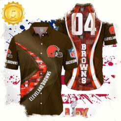 NFL Cleveland Browns Super Bowl LIX 2025 Custom Aloha Hawaiian Shirt - available at - sportfansshop.com