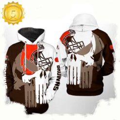 NFL Cleveland Browns Team Skull 3D Printed Hoodie Shirt - available at - sportfansshop.com