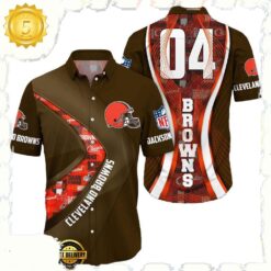 NFL Cleveland BrownsCustom Name Number New Design Hawaiian Shirt For Men Women - available at - sportfansshop.com