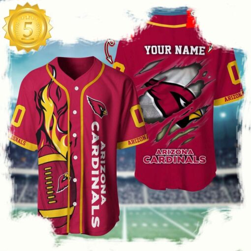 NFL Custom Name And Number Arizona Cardinals Team Sport Baseball Jersey Shirt - available at - sportfansshop.com