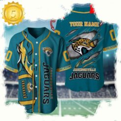 NFL Custom Name And Number Jacksonville Jaguars Team Sport Baseball Jersey Shirt - available at - sportfansshop.com