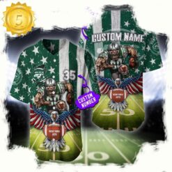 NFL Custom Name And Number New York Jets Mascot US Flag Baseball Jersey Shirt - available at - sportfansshop.com