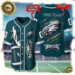 NFL Custom Name And Number Philadelphia Eagles Team Sport Baseball Jersey Shirt - available at - sportfansshop.com