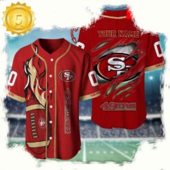 NFL Custom Name And Number San Francisco 49ers Team Sport Baseball Jersey Shirt - available at - sportfansshop.com