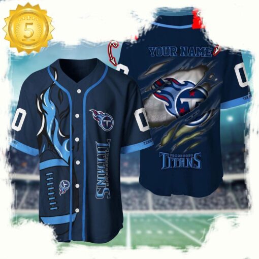 NFL Custom Name And Number Tennessee Titans Team Sport Baseball Jersey Shirt - available at - sportfansshop.com