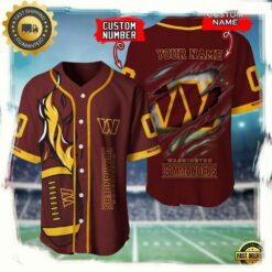 NFL Custom Name And Number Washington Commanders Team Sport Baseball Jersey Shirt - available at - sportfansshop.com