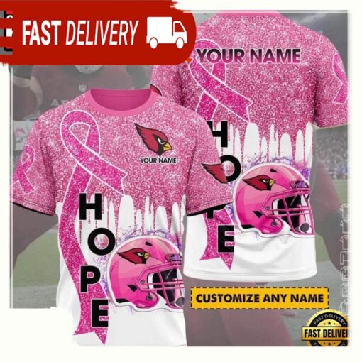 NFL Custom Name Arizona Cardinals Breast Cancer All Over Print T Shirt - available at - sportfansshop.com