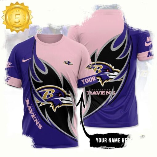 NFL Custom Name Baltimore Ravens All Over Print T Shirt - available at - sportfansshop.com