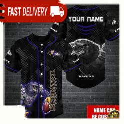 NFL Custom Name Baltimore Ravens Mascot Baseball Jersey - available at - sportfansshop.com