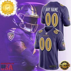 NFL Custom Name Baltimore Ravens Purple Rises Football Jersey - available at - sportfansshop.com