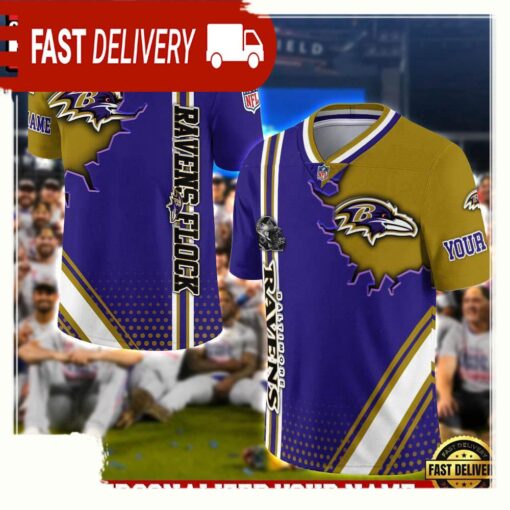 NFL Custom Name Baltimore Ravens Team Logo Football Jersey - available at - sportfansshop.com