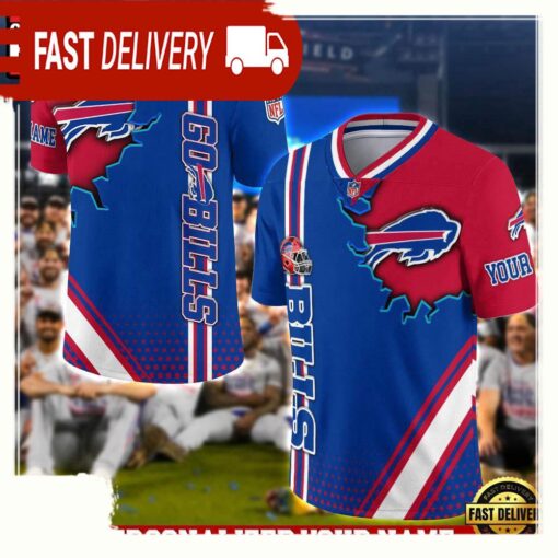 NFL Custom Name Buffalo Bills Team Logo Football Jersey - available at - sportfansshop.com