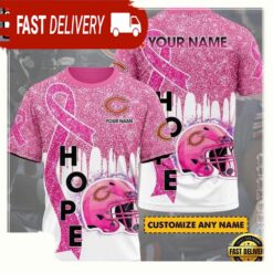 NFL Custom Name Chicago Bears Breast Cancer All Over Print T Shirt - available at - sportfansshop.com