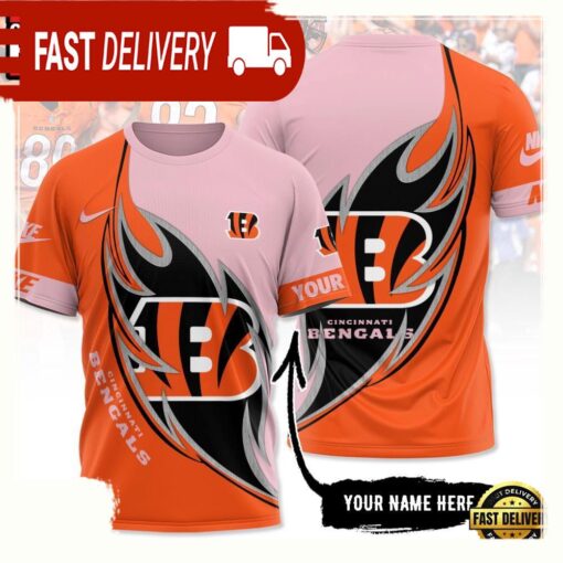 NFL Custom Name Cincinnati Bengals All Over Print T Shirt - available at - sportfansshop.com