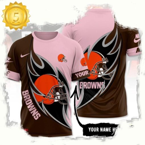 NFL Custom Name Cleveland Browns All Over Print T Shirt - available at - sportfansshop.com