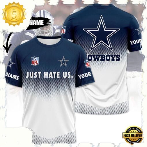 NFL Custom Name Dallas Cowboys Football Team All Over Print T Shirt - available at - sportfansshop.com