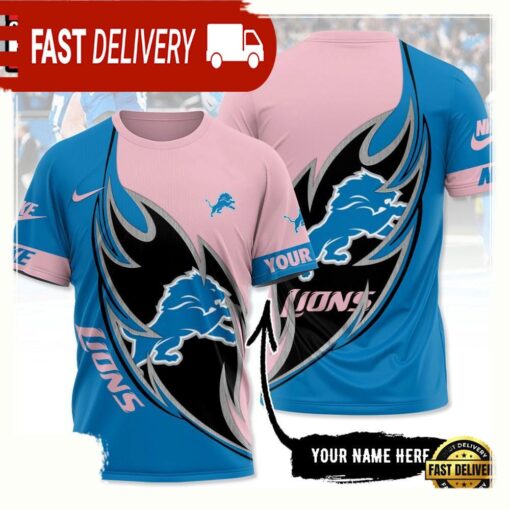 NFL Custom Name Detroit Lions All Over Print T Shirt - available at - sportfansshop.com