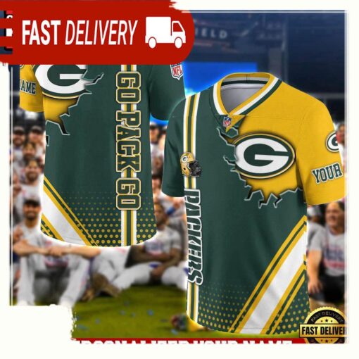 NFL Custom Name Green Bay Packers Team Logo Football Jersey - available at - sportfansshop.com