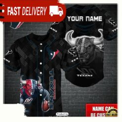 NFL Custom Name Houston Texans Mascot Baseball Jersey - available at - sportfansshop.com