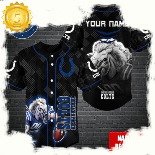 NFL Custom Name Indianapolis Colts Mascot Baseball Jersey - available at - sportfansshop.com