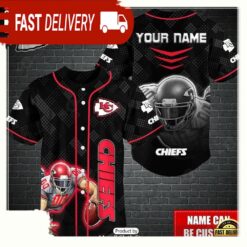 NFL Custom Name Kansas City Chiefs Mascot Baseball Jersey - available at - sportfansshop.com