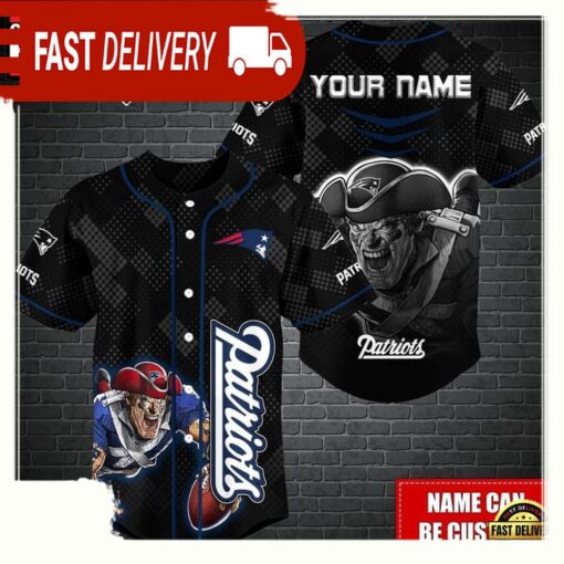 NFL Custom Name New England Patriots Mascot Baseball Jersey - available at - sportfansshop.com