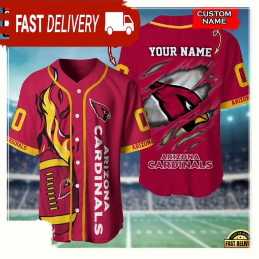 NFL Custom Name Number Arizona Cardinals Football Team Baseball Jersey Shirt - available at - sportfansshop.com