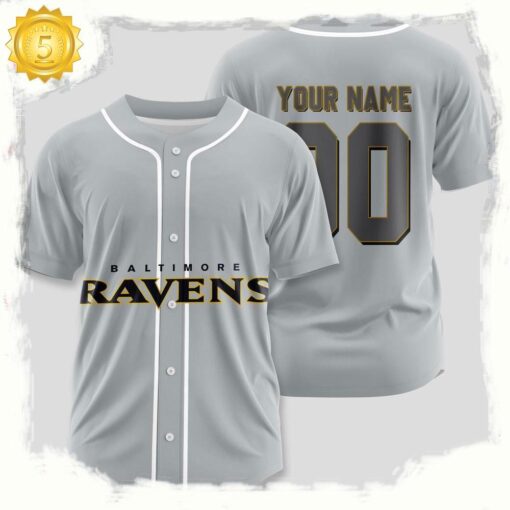 NFL Custom Name Number Baltimore Ravens Team Baseball Jersey Shirt - available at - sportfansshop.com