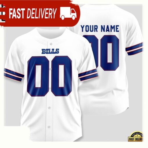 NFL Custom Name Number Buffalo Bills Team Baseball Jersey Shirts - available at - sportfansshop.com