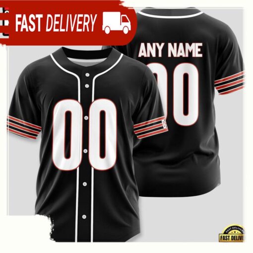 NFL Custom Name Number Chicago Bears Team Baseball Jersey Shirt - available at - sportfansshop.com