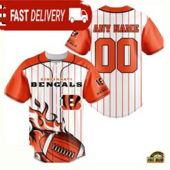 NFL Custom Name Number Cincinnati Bengals Baseball Jersey Shirt - available at - sportfansshop.com