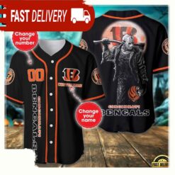 NFL Custom Name Number Cincinnati Bengals Horror 3D New Design Baseball Jersey Shirt - available at - sportfansshop.com